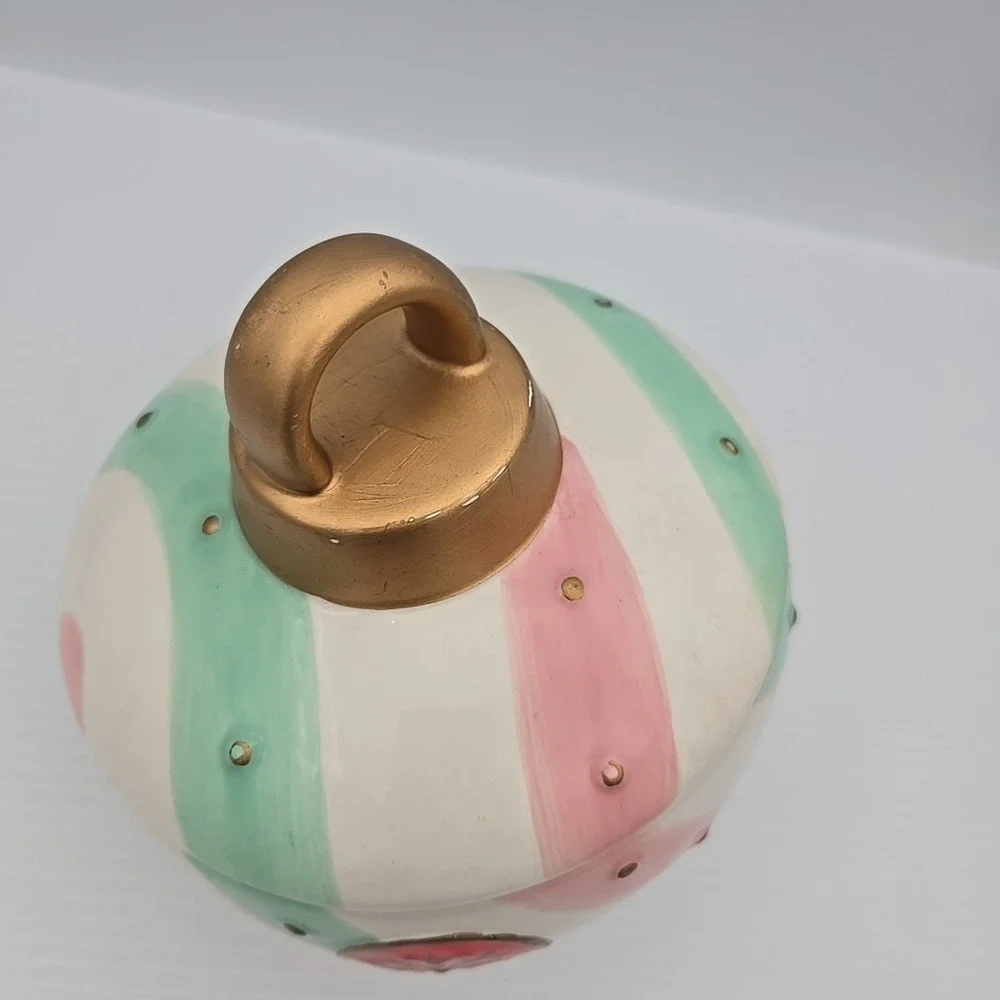 Hallmark Christmas Striped Ornament-Inspired Holiday Candy Dish With Lid‎